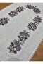 Dowry Canvas Etamine Embroidered 100% Cotton Linen Prayer Rug Cream*lilac - 3