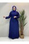 Women's Cobalt Blue Guipure Evening Dress