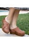Orthopedic Wedge Heeled Leather Slippers 11407