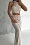 New Season Women's Beige Halter Crop Blouse - 4