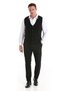 Black Regular Fit Plain V-Neck Knitwear Vest - 2
