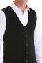 Black Regular Fit Plain V-Neck Knitwear Vest - 5