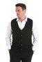 Black Regular Fit Plain V-Neck Knitwear Vest - 3