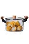 Borosilicate Glass Luxury Glass Pot with Wooden Handle 3000 ml (3 Liters)