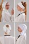 Women's Modest Scarf Bonnet Inner Headscarf Bun Hair Clip Set White