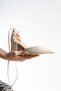 New Drawstring Beige Skin Short Heeled Shoes - 4