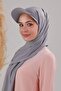 Women's Hijab with Hat, Practical Bonnet, Ready-To-Wear Shawl, Light Gray
