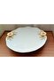 Metal-footed Daisy-themed Whirling Dervish Porcelain Cake and Cookie Serving Tray - 4