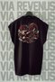 Muay Thai Dragon Back Printed Sleeveless Black Sports T-Shirt