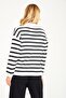Women's Striped Polo Collar Knit Sweater - 3