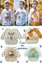 4 Pieces Liquid Proof Giraffe Deer Gazelle Chick Pattern Baby Food Bib for 0-3 Years