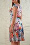 Women's Cross Collar Handkerchief Sleeve Digital Printed Midi Length Dress - 9