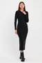 Women's Full Lycra 2 Thread Hooded Slit Pencil Dress - 6