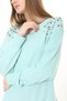 Women's Comfortable Fit Shoulders Pearl Button Detailed Sweatshirt - 6