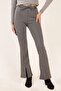 Women's Jacquard Fabric Belted Cotton Knitted Trousers - 2