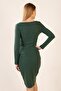 Women's Camisole Square Neck Long Sleeve Midi Dress - 6
