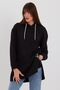 Women's Embroidered Side Slit 3 Thread Fleece Hooded Tunic - 4