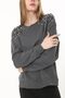 Women's Comfortable Fit Shoulders Pearl Button Detailed Sweatshirt - 6