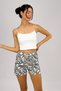 Women's 100% Cotton Single Jersey Patterned Soft Basic Mini Shorts Navy Blue with Branches - 4