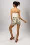 Women's 100% Cotton Single Jersey Patterned Soft Basic Mini Shorts Green Rooster - 8