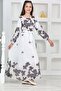 Floral Patterned Young Girl Chiffon Hijab Dress