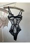 Peony Siyah Bodysuit
