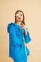 طقم بنطلون تونيك أزرق مطرز ومكشكش من بورتي ستون - 5