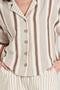 Women's Short Sleeve Front Buttoned Linen Coffee Shorts Set C0T3N0O5 - 2