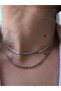 Men's Two Chain Women's Figaro Necklace Unusex Colorfast Non-Tarnish Stainless Steel - 2