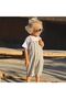 Boy's Striped Linen Salopet Shorts Overalls