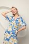 New season viscose fabric floral patterned v-neck women's midi beach dress 24my4087 - 5