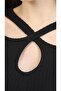 Ink Black Long Sleeve Blouse with Drop Cut Detail - 4