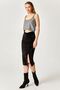 Black Velvet Slit Pencil Skirt - 3