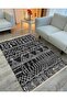 Cotton Series Black and White Scandinavian Authentic Pattern Decorative Woven Base Rug - 2