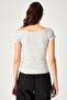 Gray Melange Camisole Boots Collar Body - 4