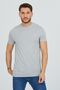 Light Gray Melange Crew Neck Cotton Slim Fit Men's Limited Edition Basic - 3