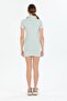 Water Green Melange Placket Dress - 7