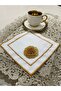 منديل تقديم قهوة من الكتان المطرز بنمط الورد مكون من 6 قطع