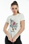 Pack of 2 Ecru Front Printed Embroidery Detailed Viscous T-Shirt