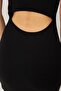 Black V-Neck Cut Out Dress - 4