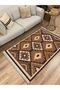 Black and Brown Tones Geometric Antique Patterned Decorative Woven Base Cotton3618 - 2