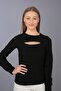 Black Collar Window Blouse