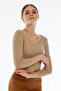 Beige Collar Detailed Blouse / Skinny Fit - 5