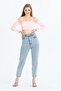 Powder Pink Off-the-Shoulder Long Sleeve Crop (Narrow Fit)
