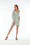 Water Green Melange Low-cut Dress - 6