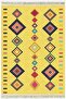 Cotton Series Yellow Tone Bordered Pattern Decorative Woven Base Rug