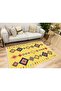 Cotton Series Yellow Tone Bordered Pattern Decorative Woven Base Rug - 4