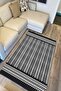 Cotton Series Black and White Geometric Ethnic Antique Patterned Decorative Woven Base Rug - 3