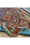 Cotton Series Light Blue Tone Diamond Geometric Pattern Decorative Woven Base Rug - 5