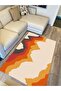 Cotton Series Modern Pattern Decorative Woven Base Rug with Flame in Red Tones - 5